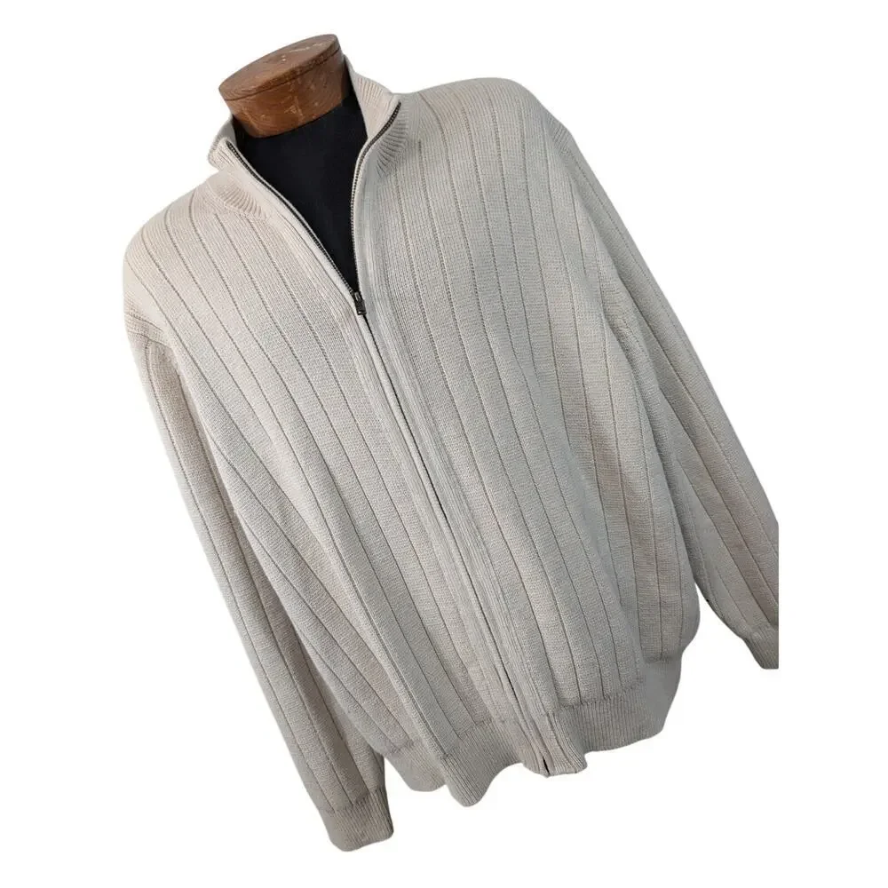 NWOT! BANANA REPUBLIC! VANILLA CREAM 100% FINE COTTON CLUB CARDI SWEATER! SZ XXL